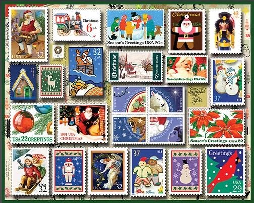 Holiday Stamps (1515pz) - 550 Piece Jigsaw Puzzle