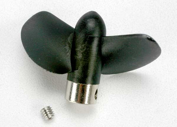 New style plastic propeller for Villain EX. Requires change to smaller pinion gears when used on older Villains equipped with part 1534 and 1533 propellers.