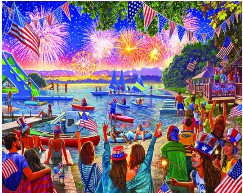4th of July Fireworks (1585) - 1000 Piece Jigsaw Puzzle