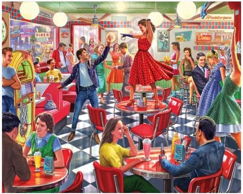 Dancing At The Diner (1622pz) - 1000 Piece Jigsaw Puzzle