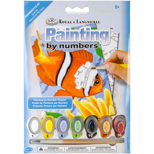 Mini Paint By Number Kit 5"X7"-Clown Fish