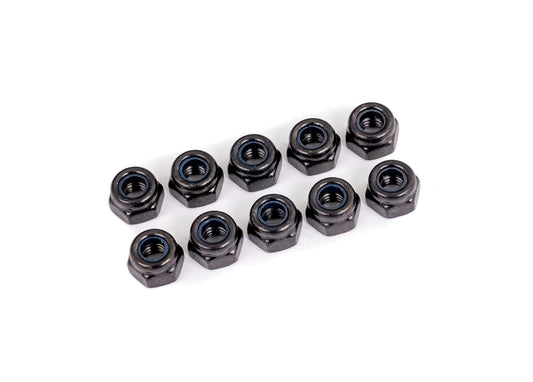 NUTS 4MM NYLON LOCKING BLK