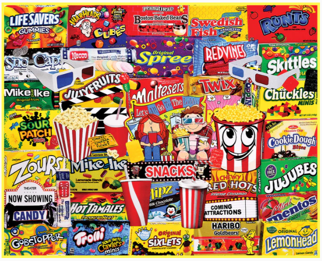 Movie Snacks (1884pz) - 1000 Piece Jigsaw Puzzle