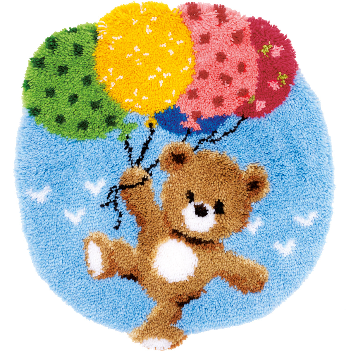 Vervaco Shaped Rug Latch Hook Kit 22"X24.75"-Bear With Balloons