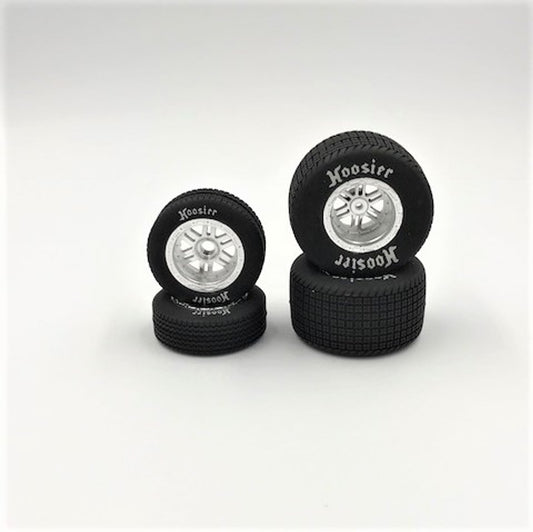 FR/RR Tires & Wheels Silver Chrome 1/18 Sprint (4)