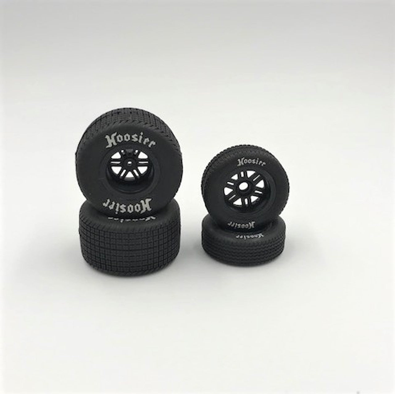 FR/RR Tires & Wheels Black 1/18 Sprint (4)
