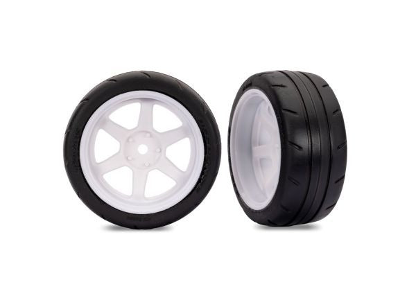 1.9" White 6-Spoke Rear Wheels & Response Tires (2)