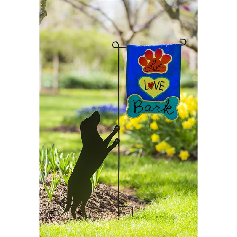 Live Love Bark Garden Applique Flag