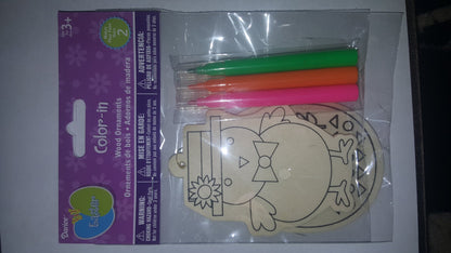 Easter Color-In Wood Ornaments