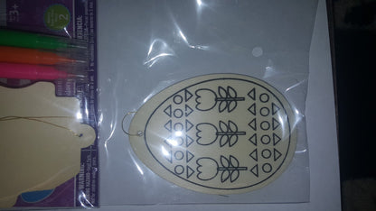 Easter Color-In Wood Ornaments