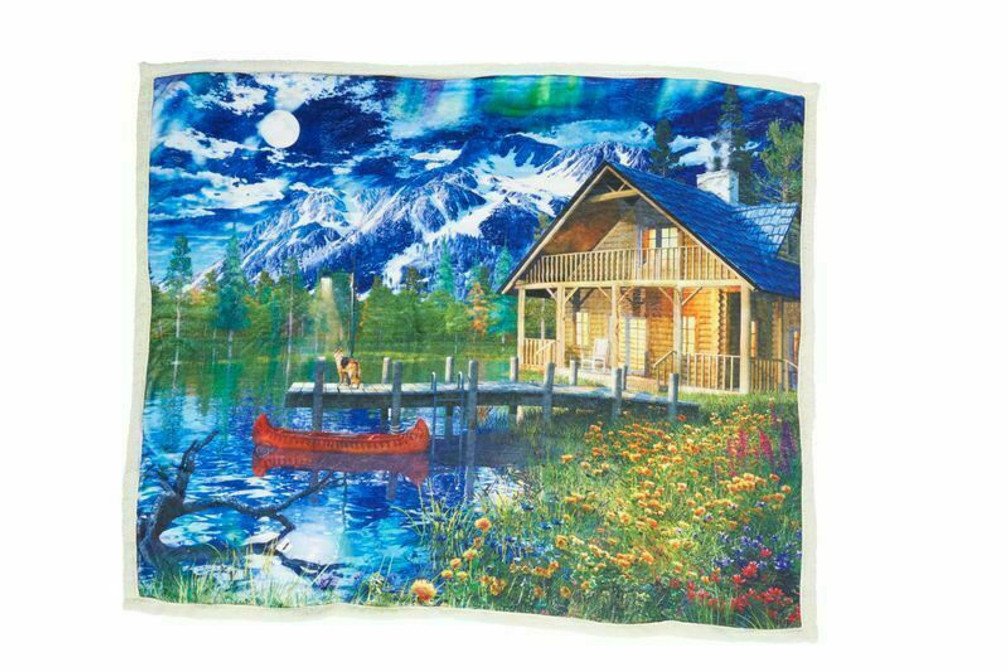 Moon Cabin Retreat Sherpa Blanket