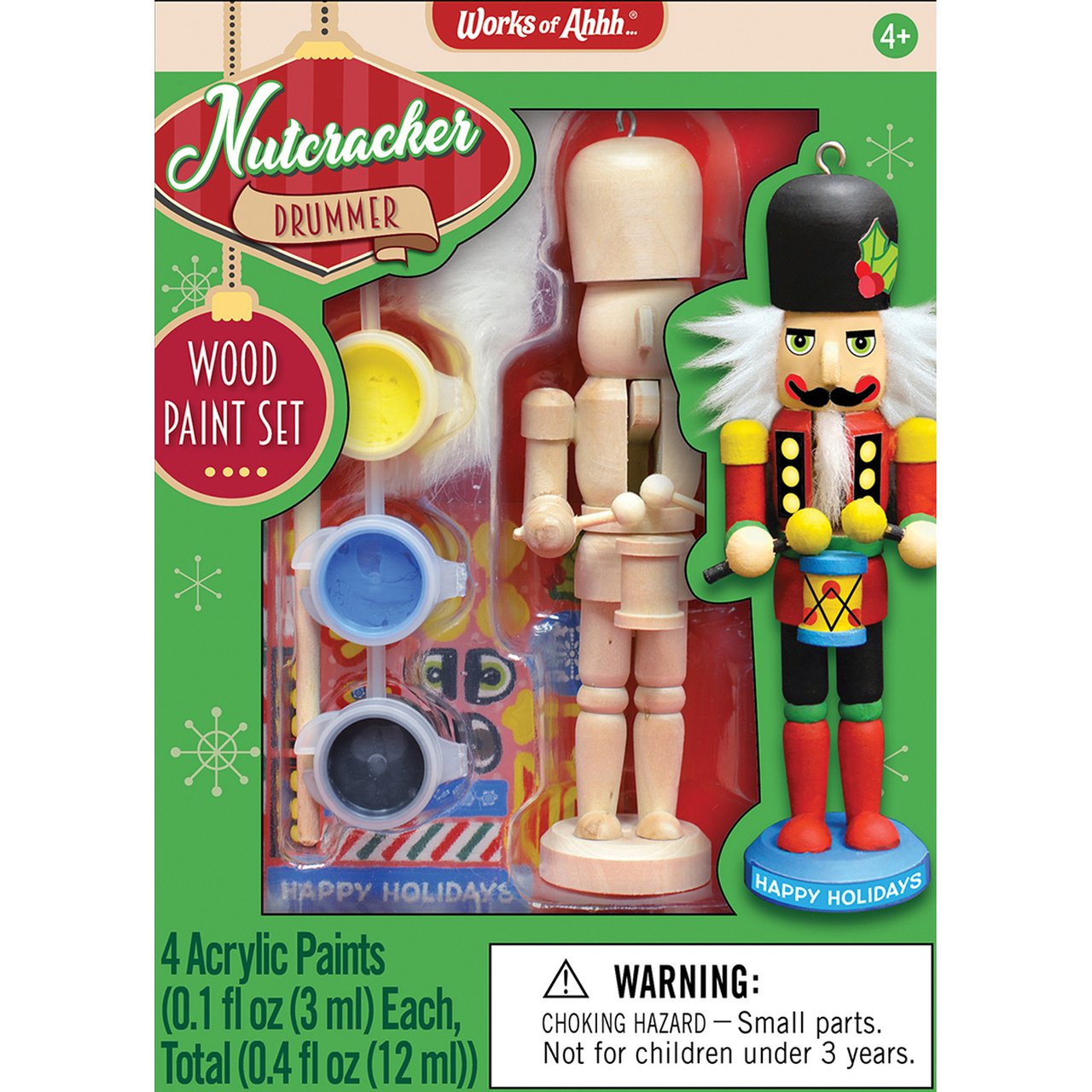 DRUMMER NUTCRACKER ORNAMENT WOOD PAINT KIT