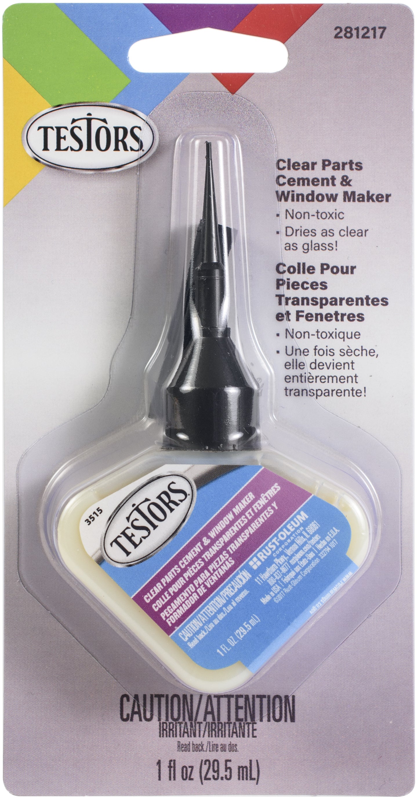 1oz. Clear Parts Cement & Window Maker w/Applicator Carded
