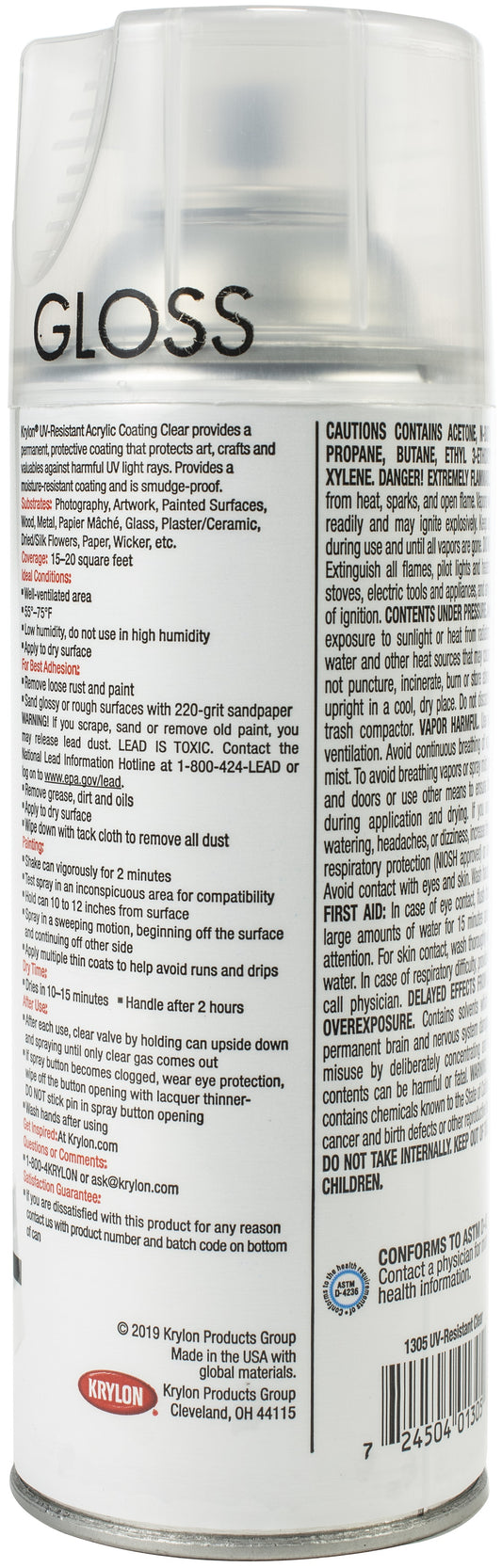UV-Resistant Acrylic Coating Aerosol Spray 11oz-Clear