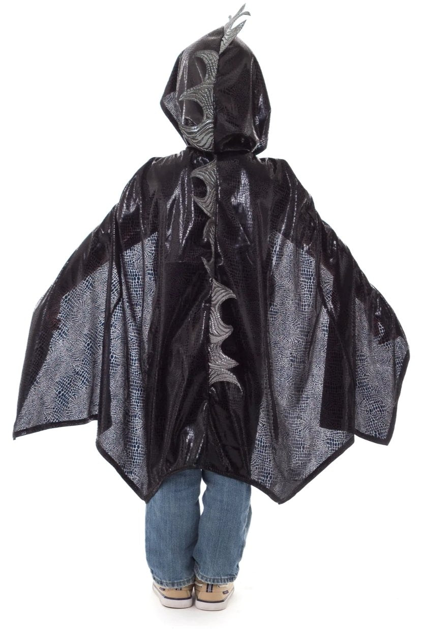 Dragon Cloak Black/Silver - 3-8 yrs.