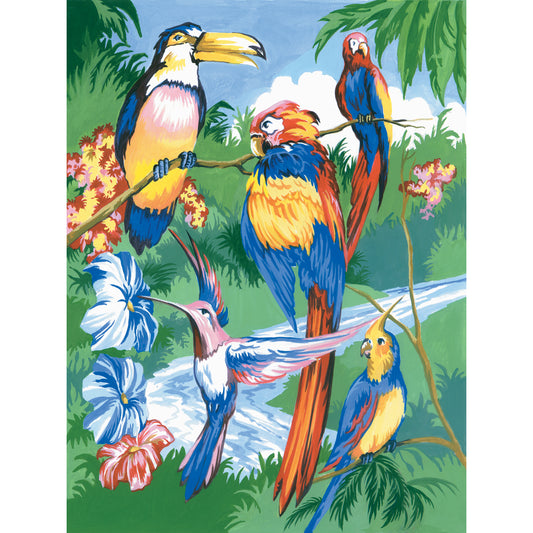 Junior Small Paint By Number Kit 8.75"X11.75"-Tropical Birds