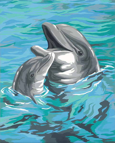 Paint Works Paint By Number Kit 8"X10"-Dolphin Duo