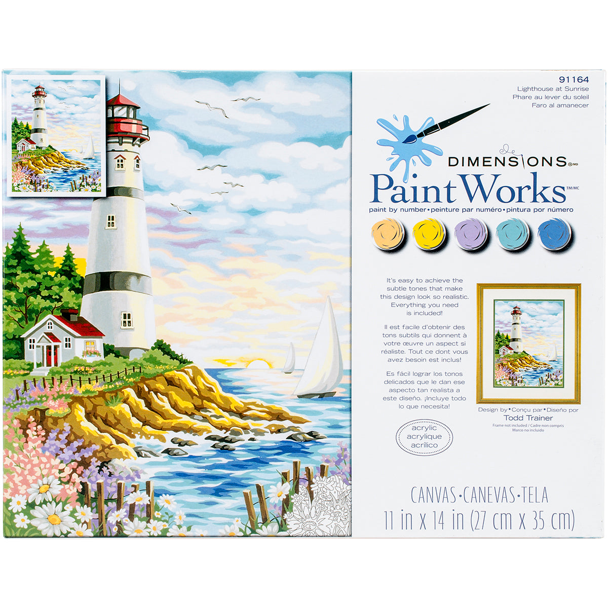 Paint Works Paint By Number Kit 14"X11"-Lighthouse At Sunrise