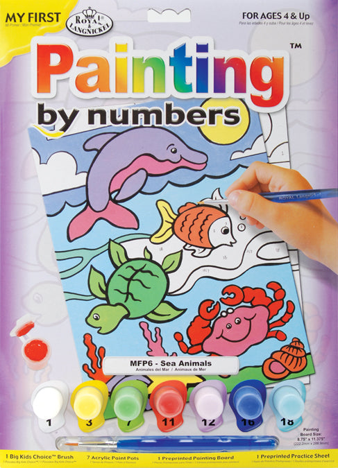 My First Paint By Number Kit 8.75"X11.375"-Sea Animals