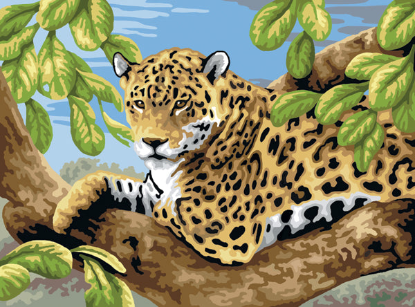 Junior Large Paint By Number Kit 15.25"X11.25"-Leopard In Tree