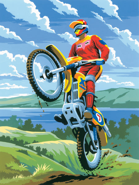 Junior Small Paint By Number Kit 8.75"X11.75"-Motocross