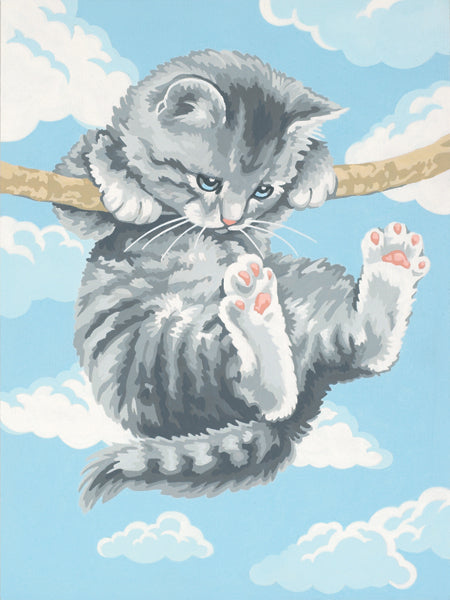 Paint Works Paint By Number Kit 9"X12"-Hang On Kitty