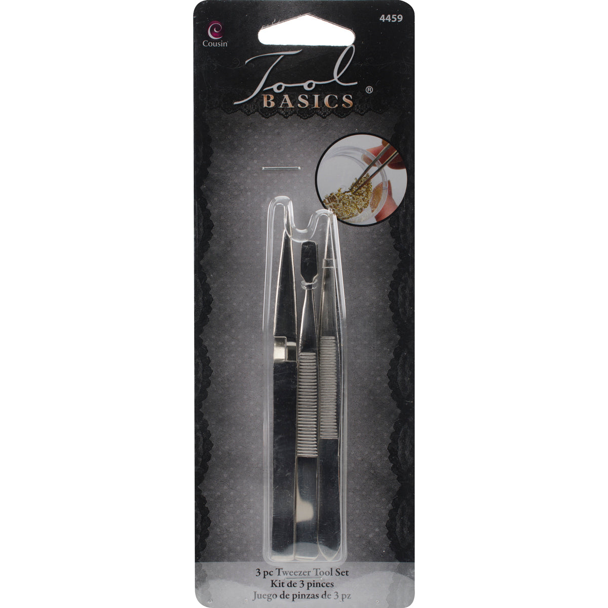 CousinDIY Tool Basics Tweezers 3/Pkg-4.5"