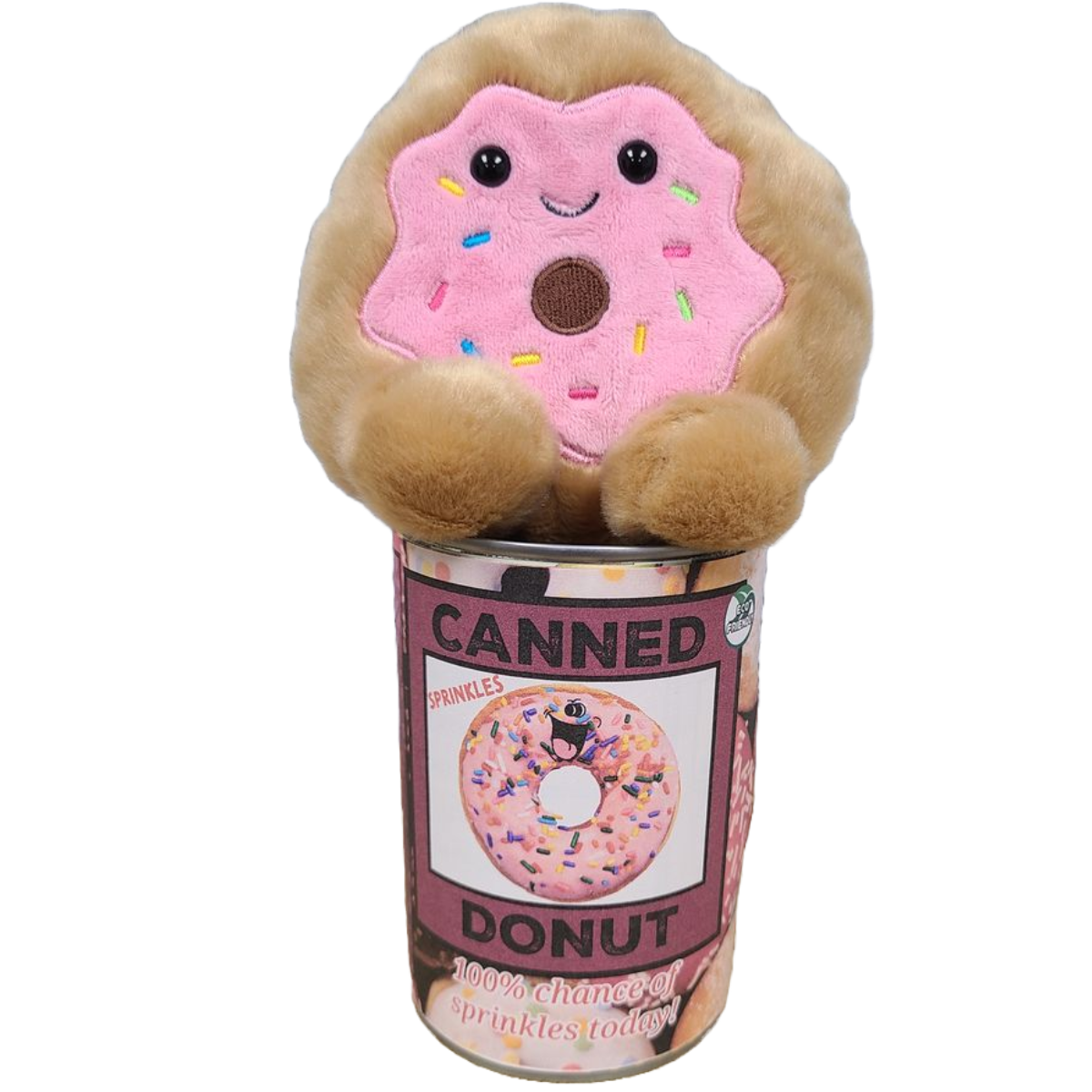 Sprinkles the Canned Donut - Eco-Friendly Plush w/Jokes: Pop Top Lid