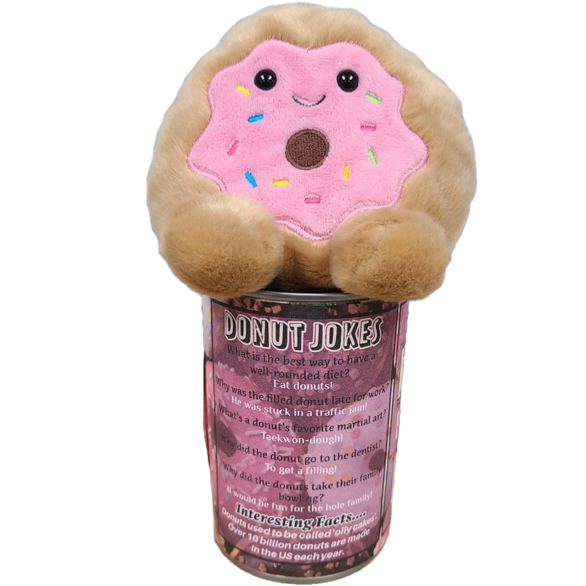 Sprinkles the Canned Donut - Eco-Friendly Plush w/Jokes: Pop Top Lid