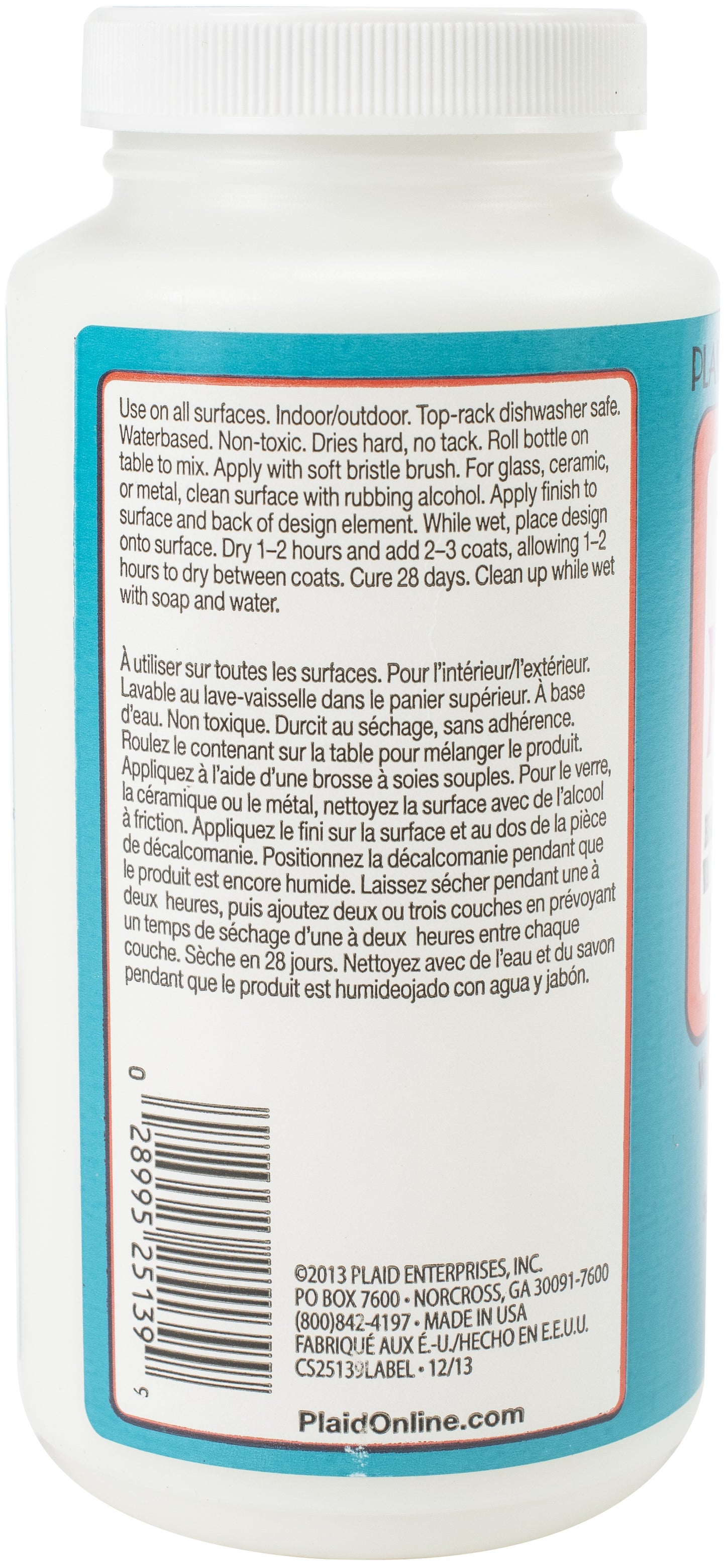 Plaid Mod Podge Dishwasher Safe-16oz