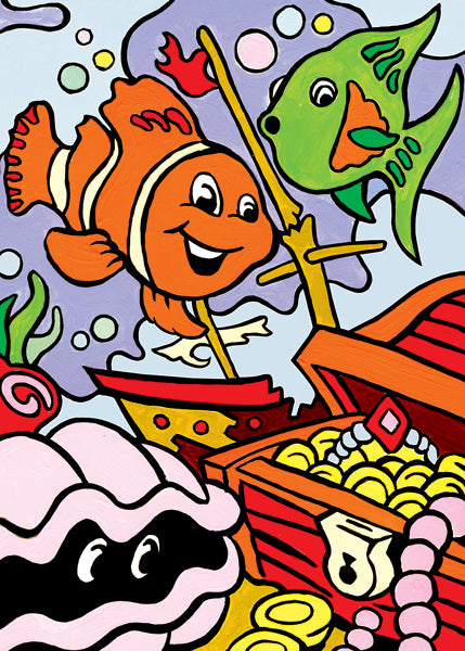 Mini Paint By Number Kit 5"X7"-Underwater Treasures - My First