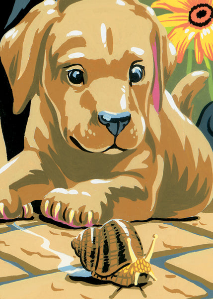 Mini Paint By Number Kit 5"X7"-Labrador Puppies - Junior