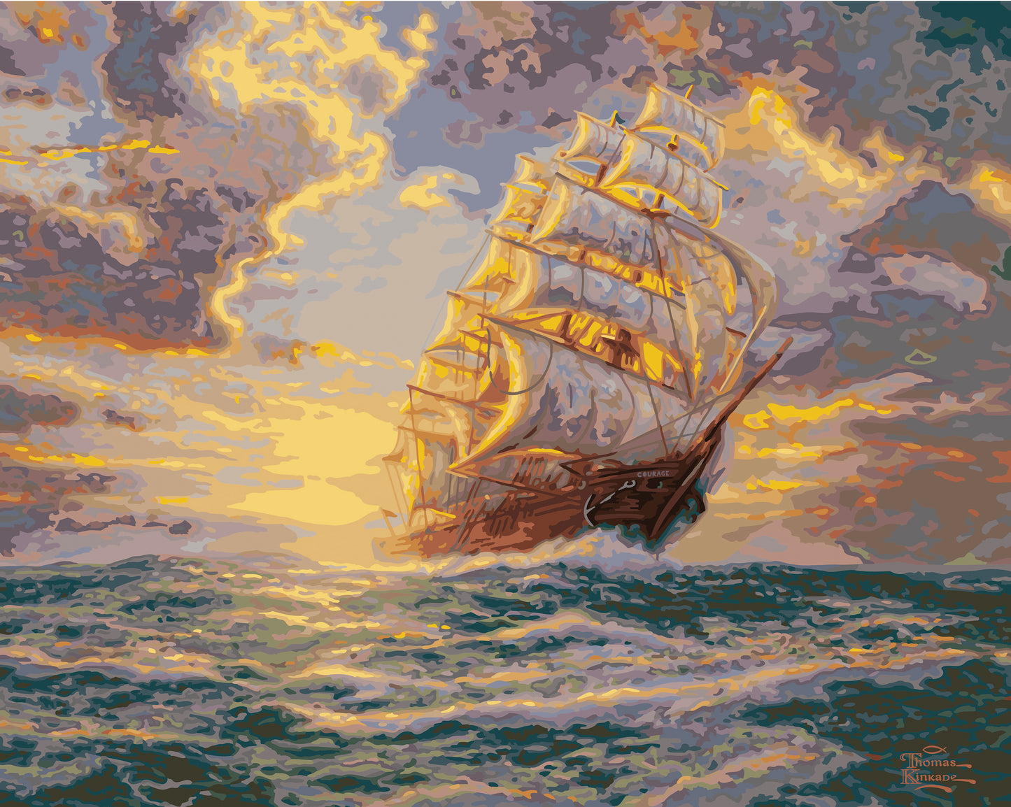 Thomas Kinkade Paint By Number Kits 16"X20"-Courageous Voyage