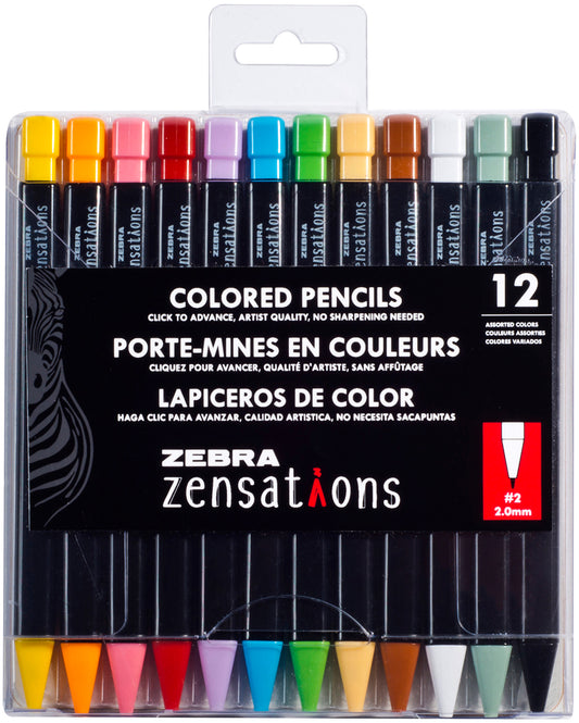 Zebra Zensations Colored Pencils 12/Pkg-Assorted