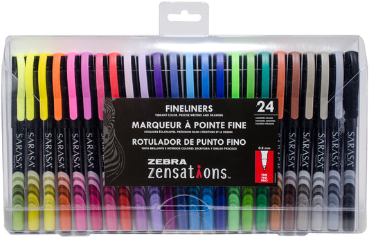 Zebra Zensations Fineliner Pens 24/Pkg 0.8mm-Assorted