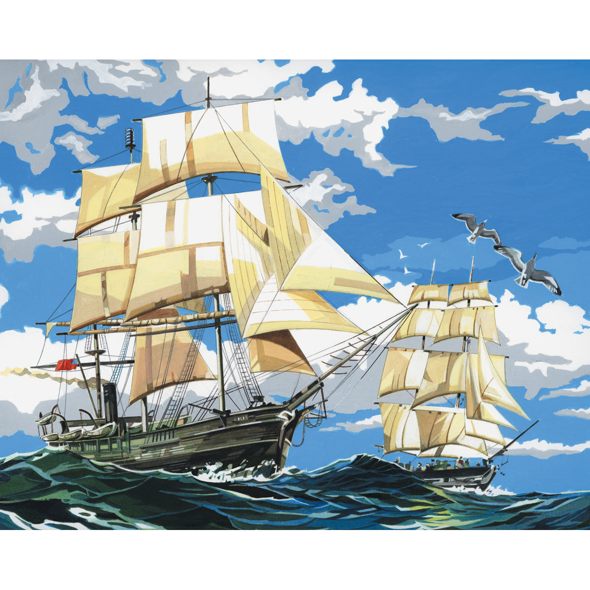 Paint By Number Kit Artist Canvas Series 11"X14"-Sailing Ships