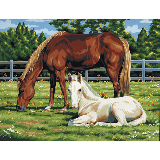 Paint By Number Kit Artist Canvas Series 11"X14"-Horses In Field