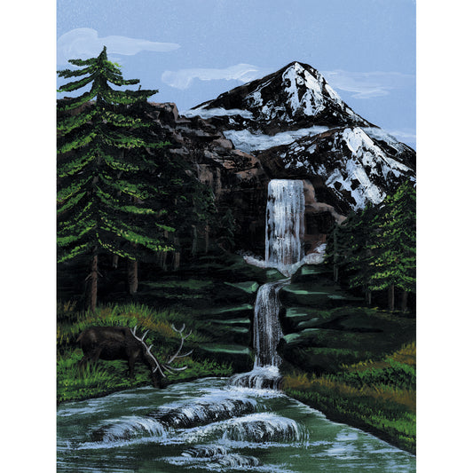 Paint By Number Kit Artist Canvas Series 9"X12"-Mountain Waterfall