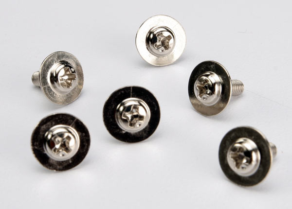 Screws 3x8mm washerhead machine (large head for motor mount) (6)