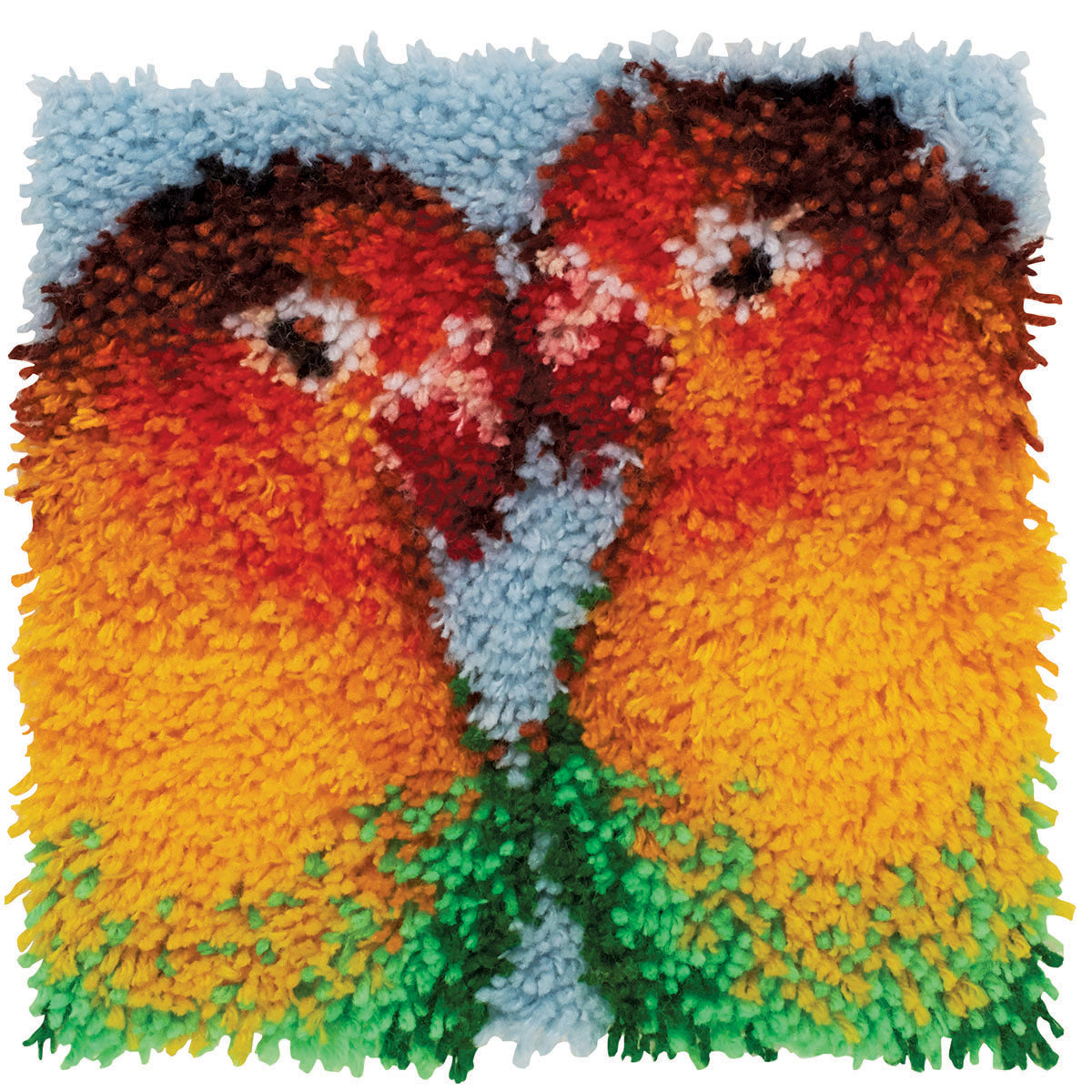 Caron Wonderart Latch Hook Kit 12"X12"-Lovebirds