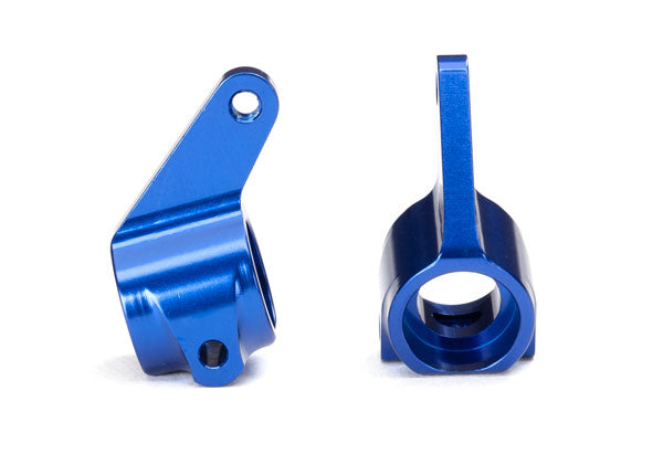 Steering blocks Rustler/Stampede/Bandit (2) 6061-T6 aluminum (blue-anodized)/ 5x11mm ball bearings (4)