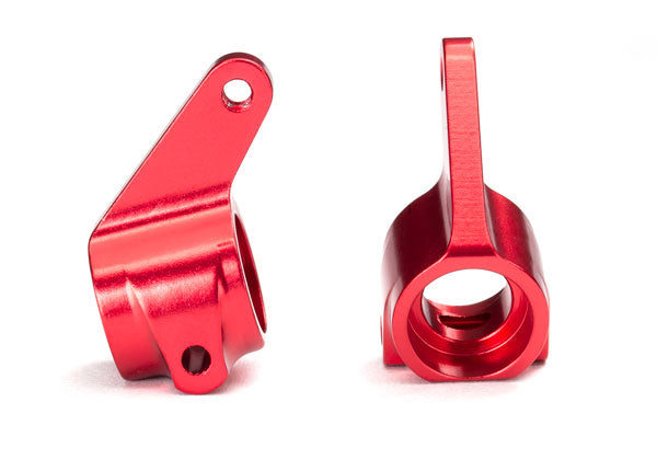Steering blocks Rustler/Stampede/Bandit (2) 6061-T6 aluminum (red-anodized)/ 5x11mm ball bearings (4)