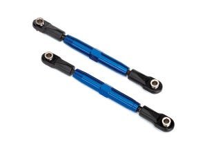 CAMBER LINKS FRONT (TUBES BLUE-ANODIZED 7075-T6 ALUMINUM STRONGER Camber links front (TUBES blue-anodized 7075-T6 aluminum stronger than titanium) (83mm) (2)/ rod ends rear (4)/ rod ends front (4)/ aluminum wrench (1)