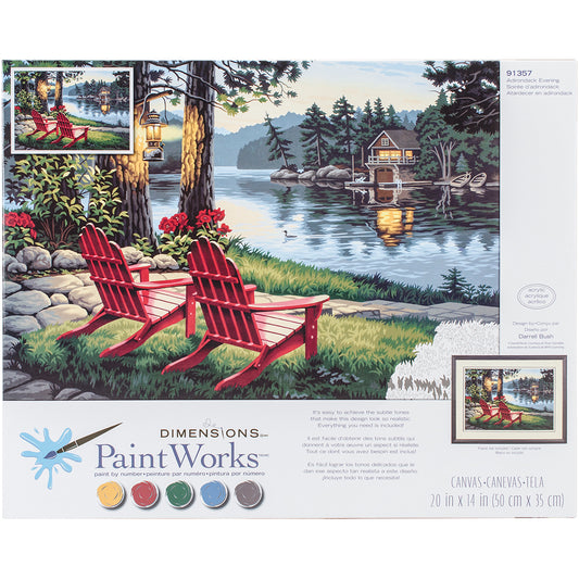 Paint Works Paint By Number Kit 20"X14"-Adirondack Evening