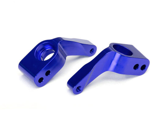 Stub axle carriers Rustler/Stampede/Bandit (2) 6061-T6 aluminum (blue-anodized)/ 5x11mm ball bearings (4)