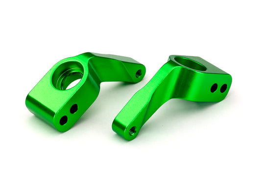 Stub axle carriers Rustler/Stampede/Bandit (2) 6061-T6 aluminum (green-anodized)/ 5x11mm ball bearings (4)