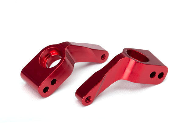 Stub axle carriers Rustler/Stampede/Bandit (2) 6061-T6 aluminum (red-anodized)/ 5x11mm ball bearings (4)