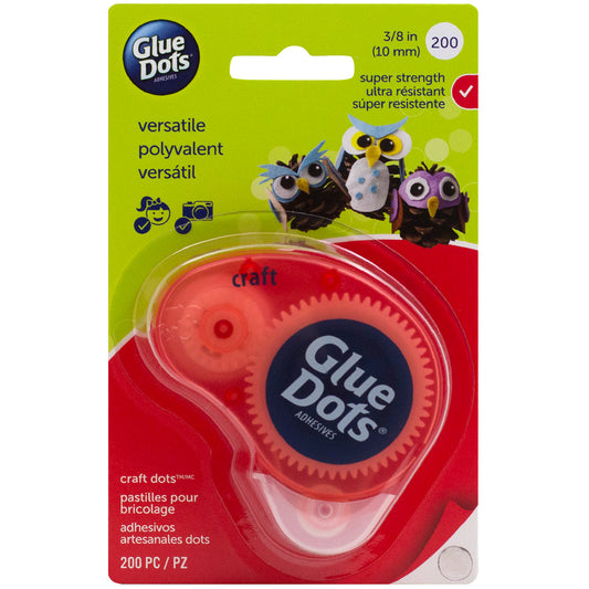 Glue Dots Clear Dot Disposable Dispenser-Craft .375" 200/Pkg