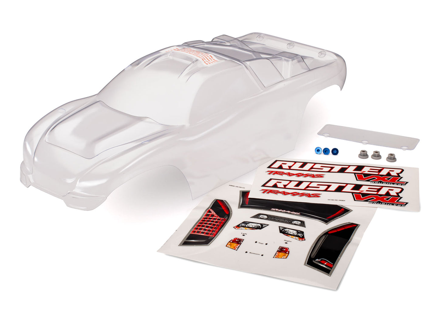 Body Rustler (clear requires painting)/window lights decal sheet/ wing and aluminum hardware