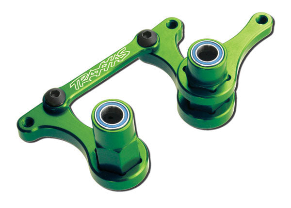 Steering bellcranks drag link (green-anodized 6061-T6 aluminum)/ 5x8mm ball bearings (4)/ hardware (assembled)